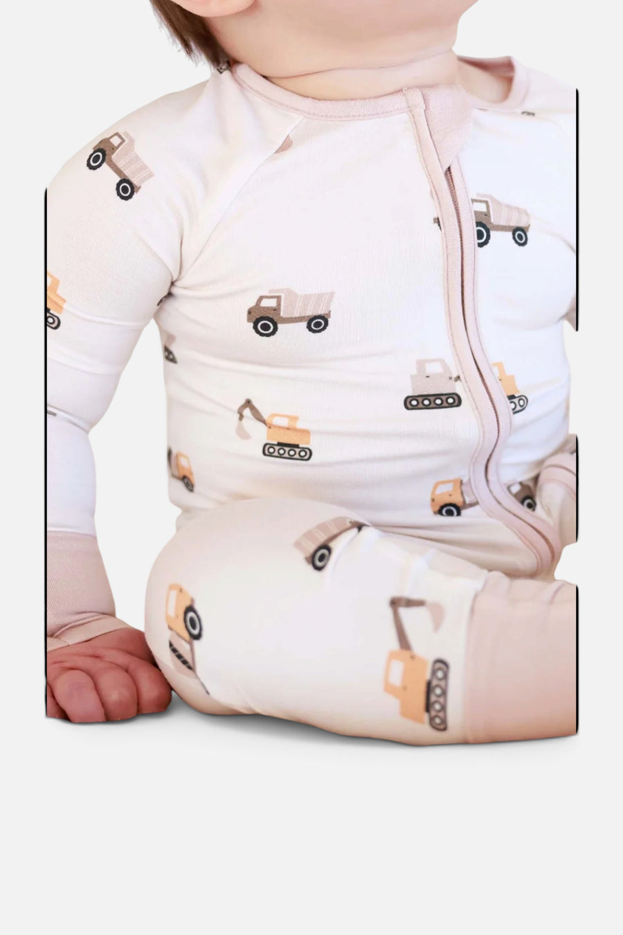 Caden Lane Little Builder Convertible Zip Romper – detail