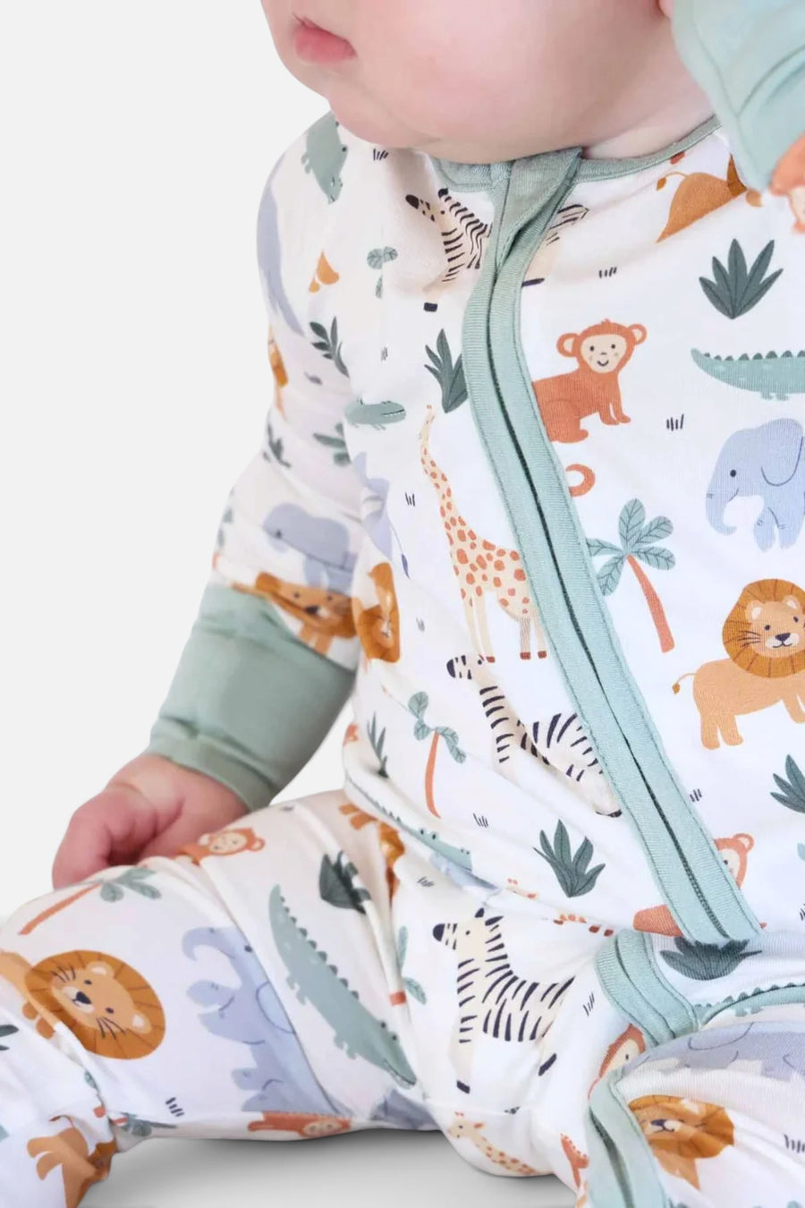Caden Lane Safari Snuggle Convertible Zip Romper – side view