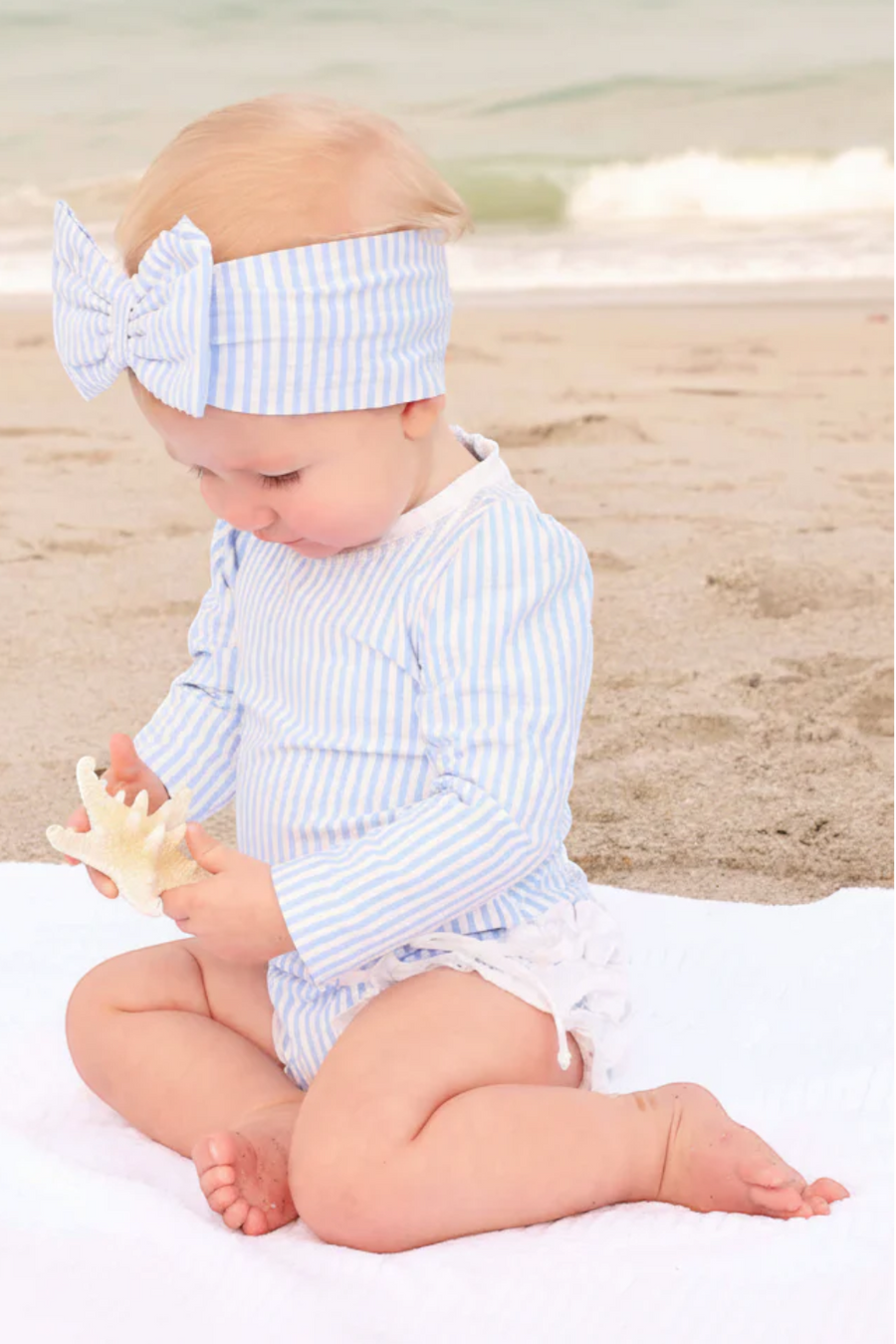 Caden Lane Swim Bow in Seersucker Blue – alternate