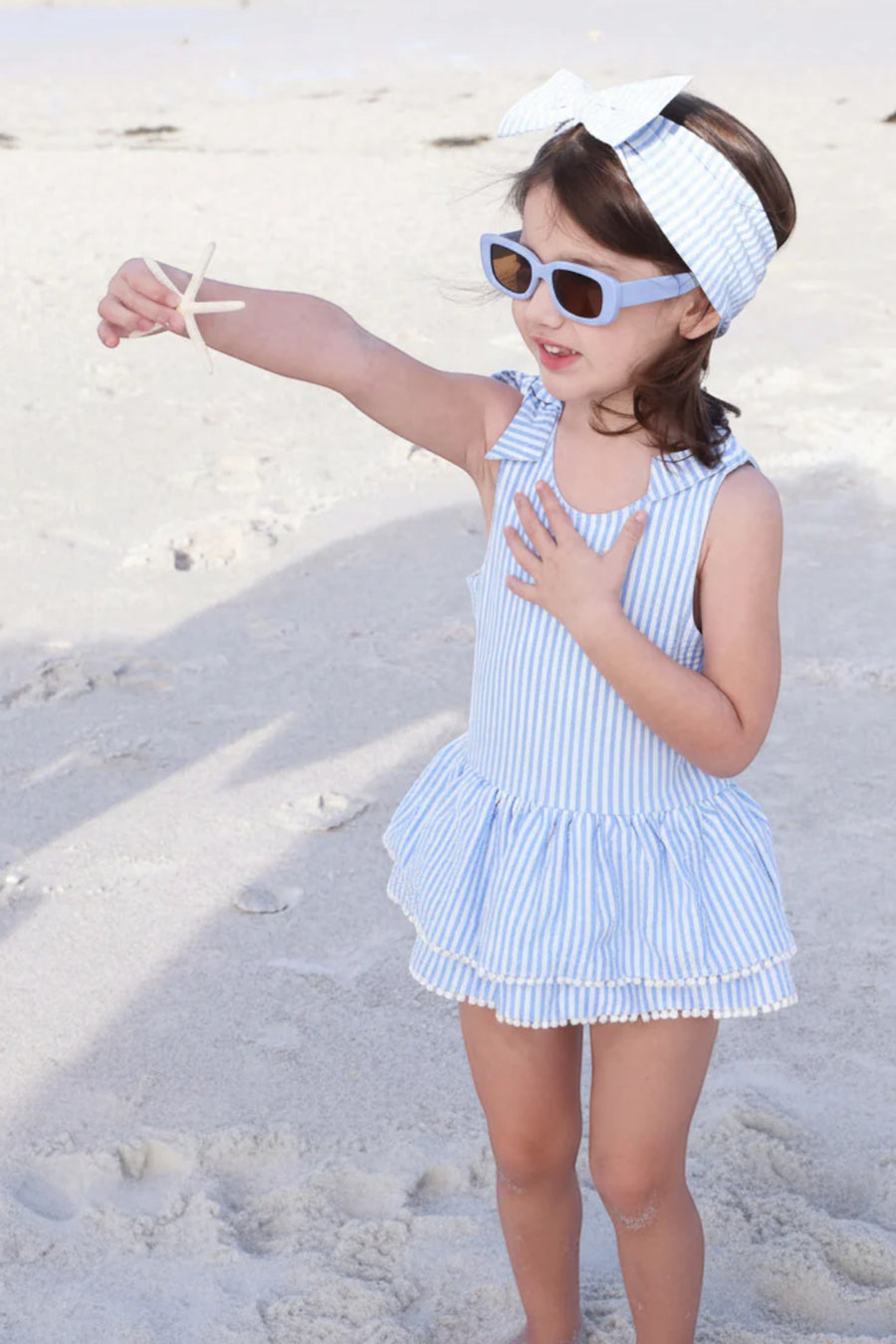Caden Lane Swim Bow in Seersucker Blue – alternate