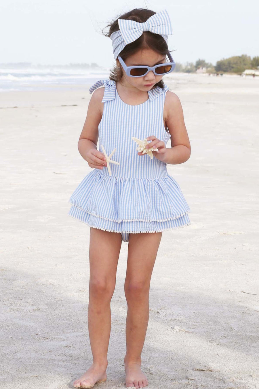 Caden Lane Swim Bow in Seersucker Blue – alternate