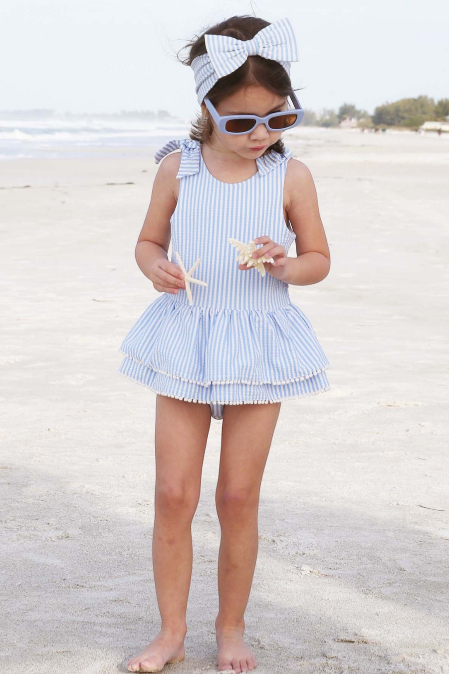 Caden Lane Swim Bow in Seersucker Blue – alternate