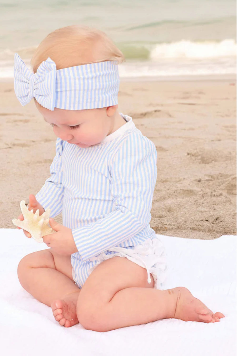 Caden Lane Swim Bow in Seersucker Blue – alternate