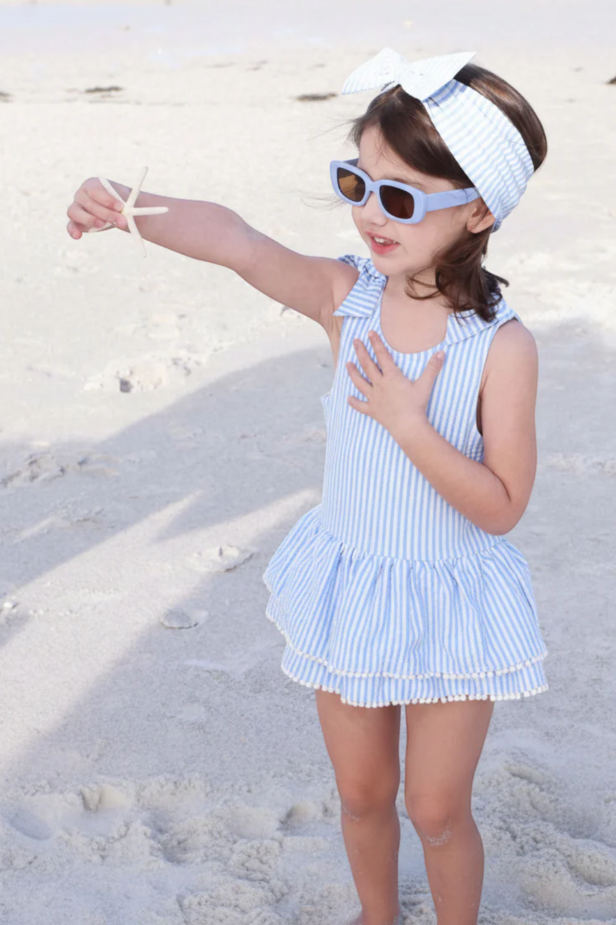 Caden Lane Swim Bow in Seersucker Blue – alternate
