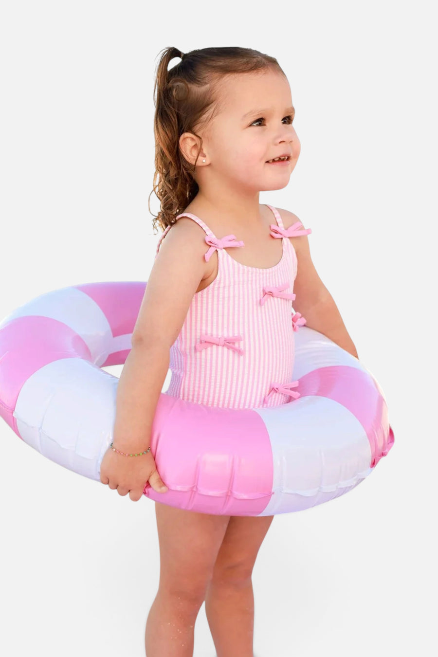 Caden Lane Tiny Bows Pink One Piece Swimsuit – back view