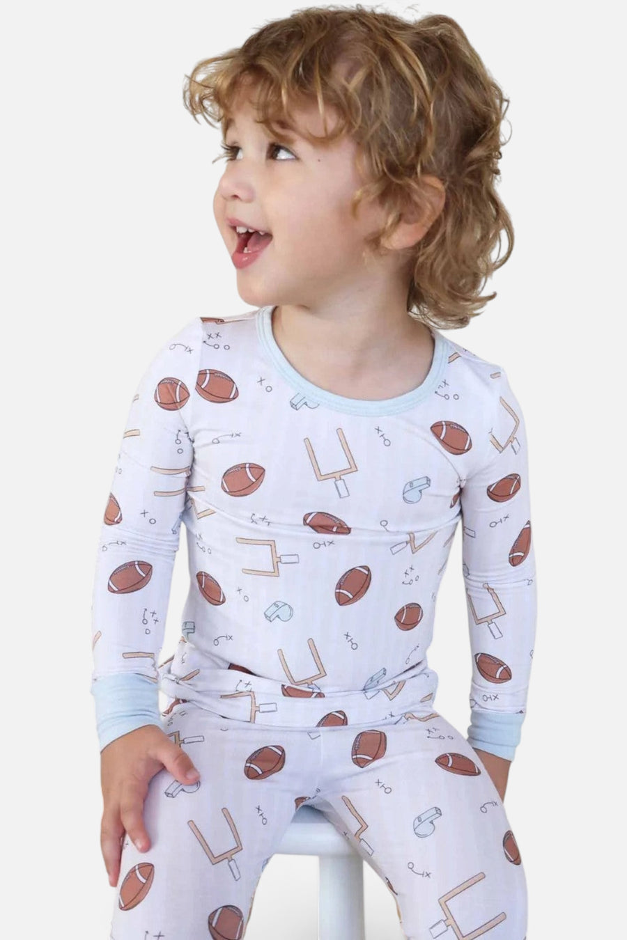 Caden Lane Tiny Touchdowns Two-Piece Pajama Set – back view