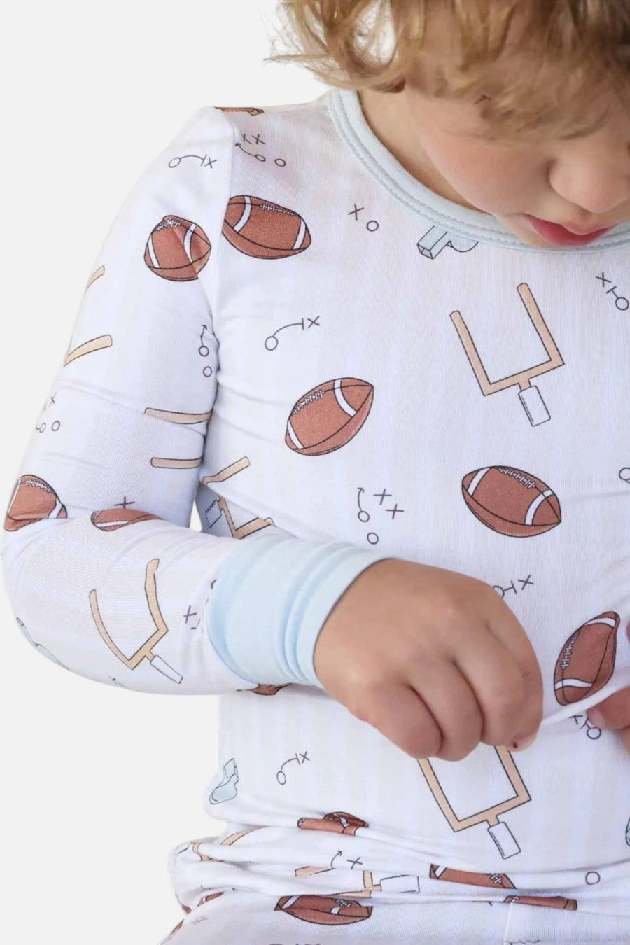 Caden Lane Tiny Touchdowns Two-Piece Pajama Set – detail