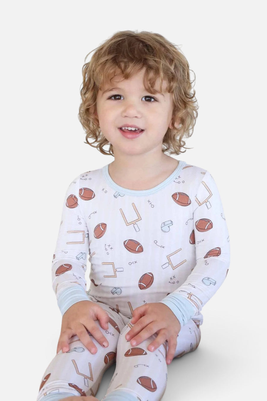 Caden Lane Tiny Touchdowns Two-Piece Pajama Set – side view
