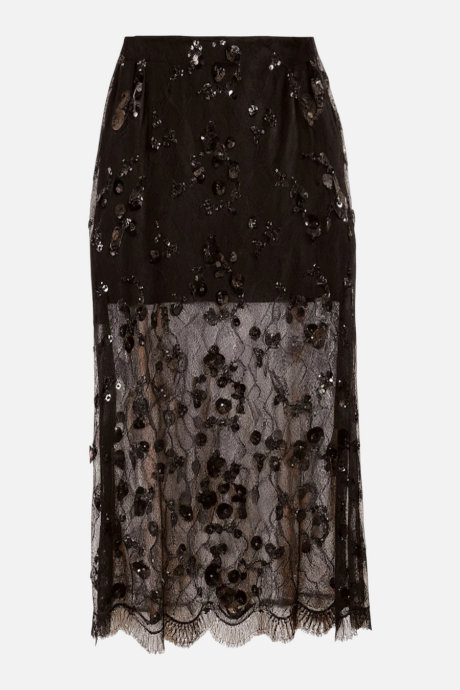 Cami NYC Aylin Sequin Lace Skirt in Black – side view