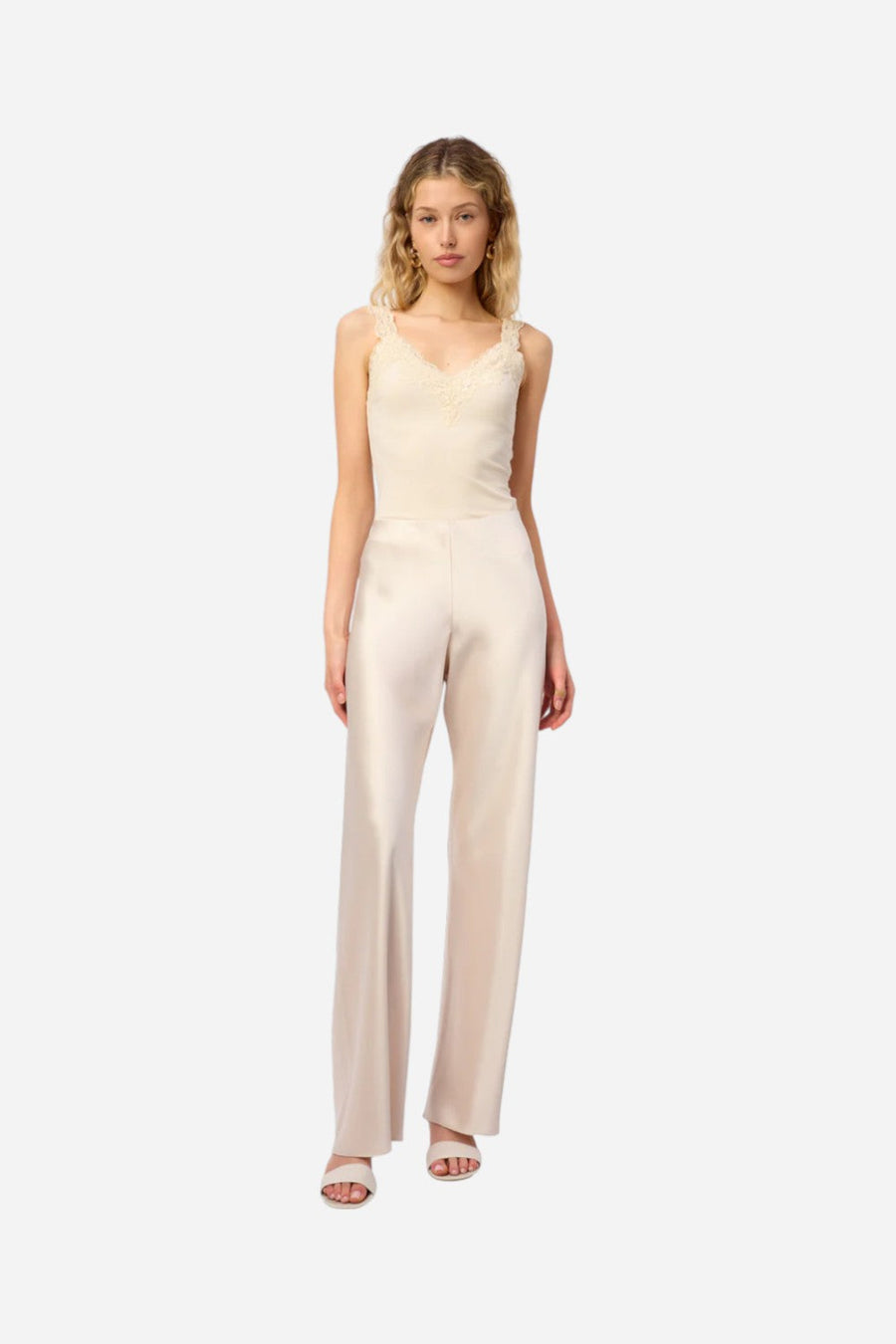 Cami NYC Bristol Mid Rise Pant Oat – back view