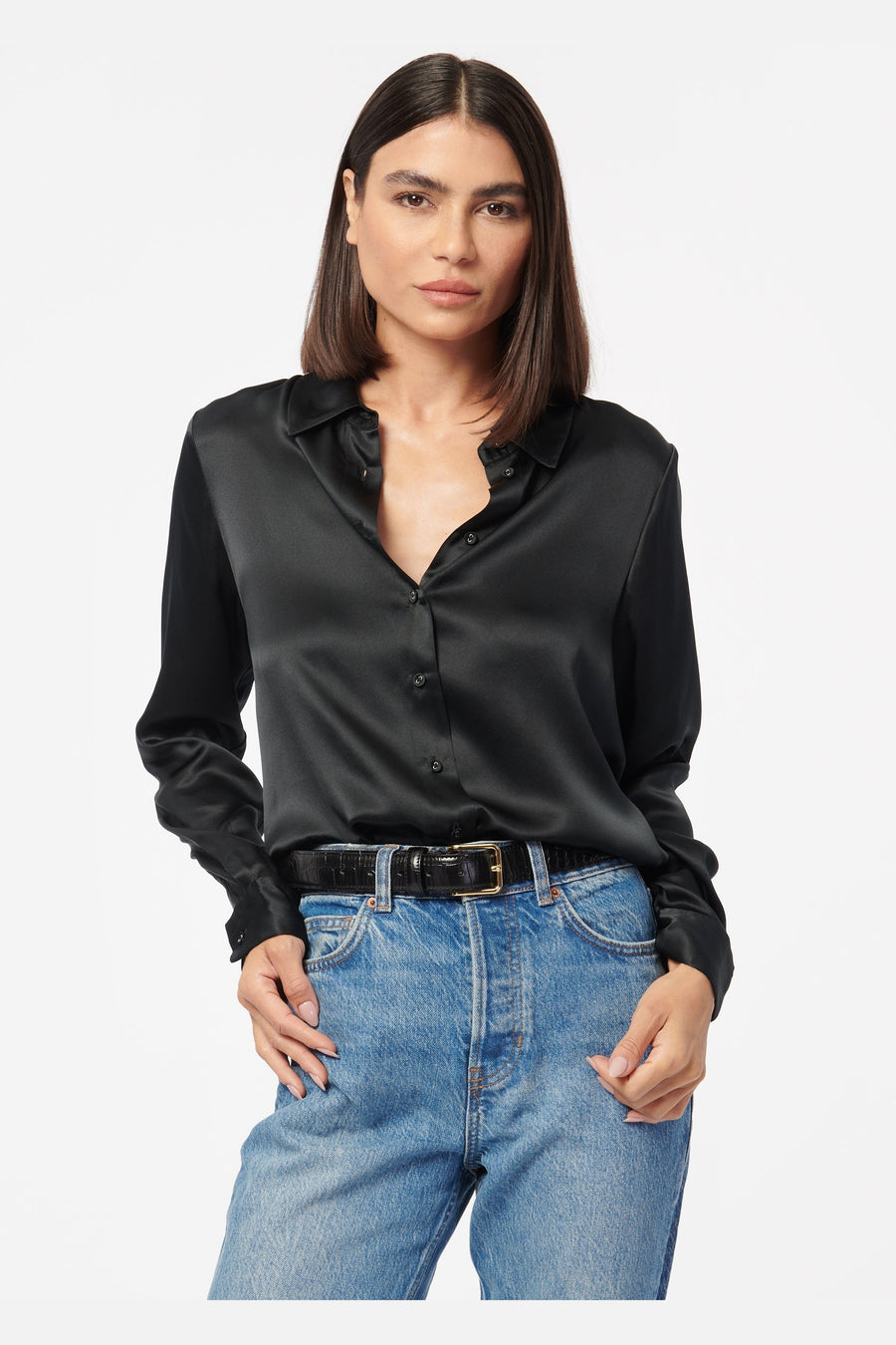 Cami NYC Crosby Blouse in Black – detail
