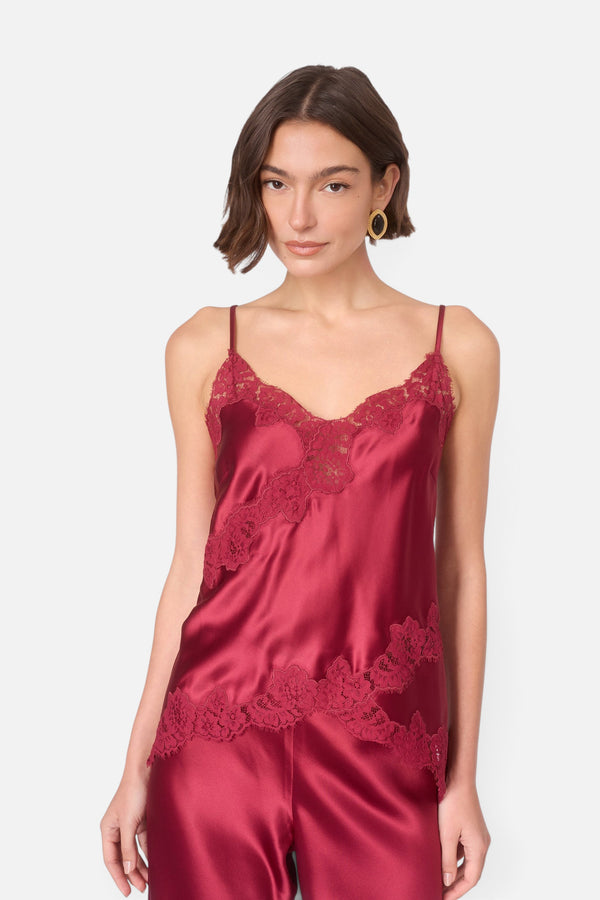 Cami NYC Deena Satin Camisole in Cherry Wine