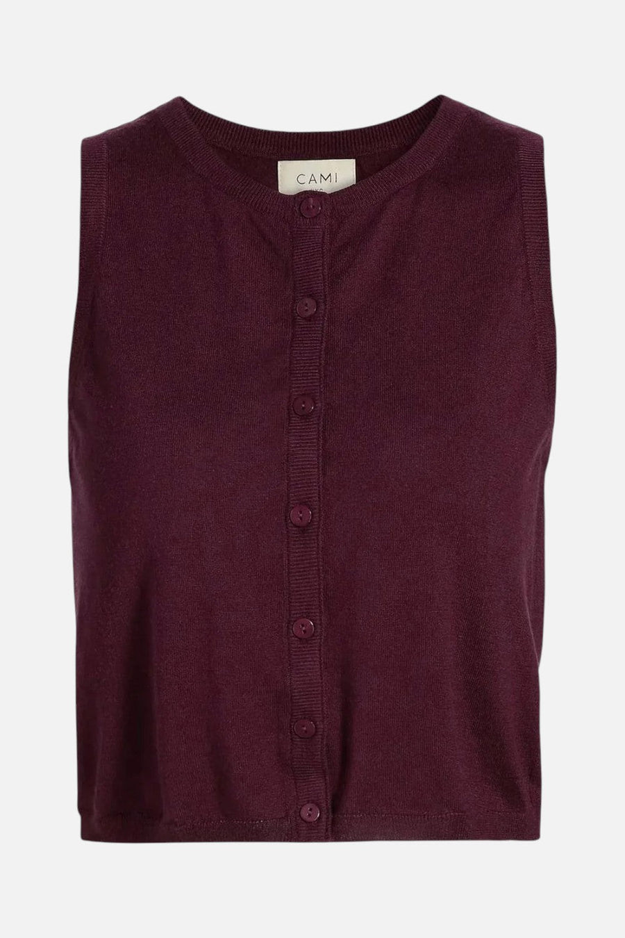 Cami NYC Dia Sweater Vest in Blackberry – detail