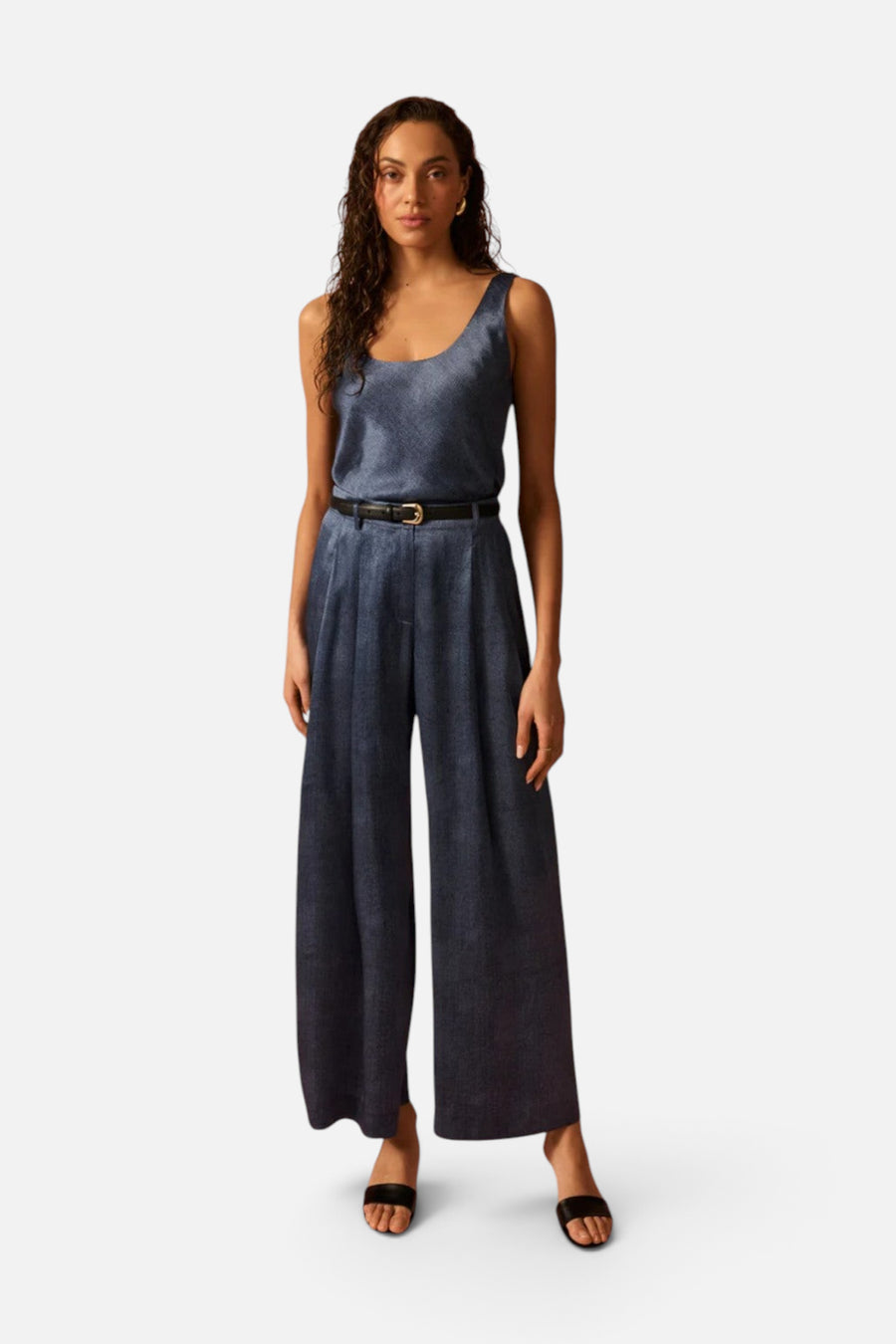 Cami NYC Fabian High Rise Charmeuse Pant Raw Denim – back view