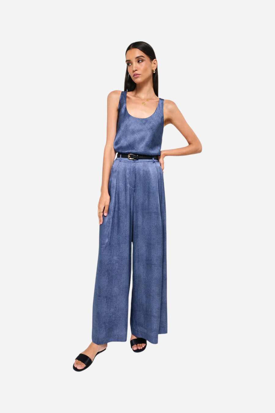 Cami NYC Fabian High Rise Charmeuse Pant Raw Denim – detail