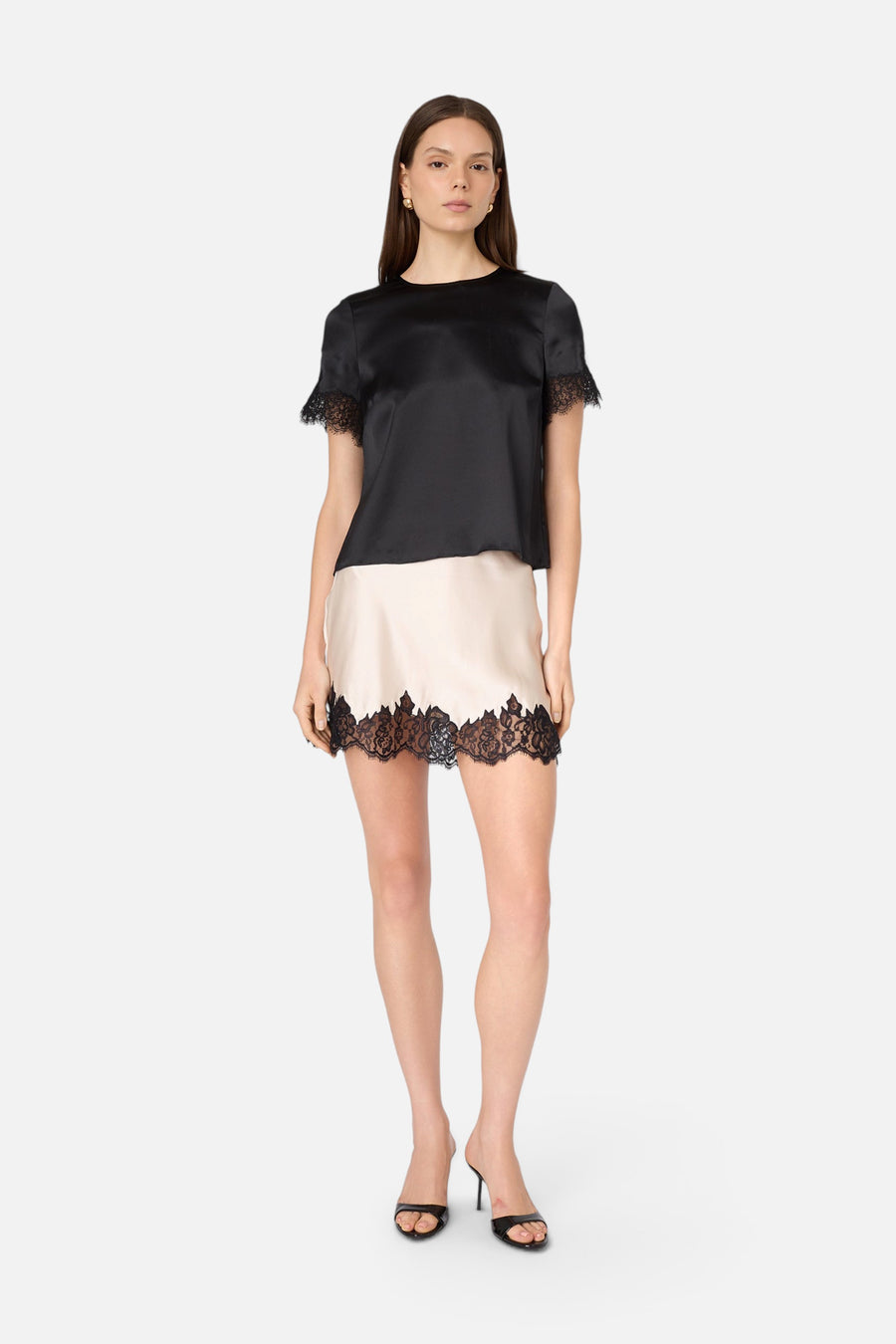 CAMI NYC Marguerite Silk Top in Black – full length