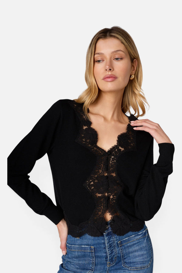 Cami NYC Sanders Merino Wool Cardigan in Black