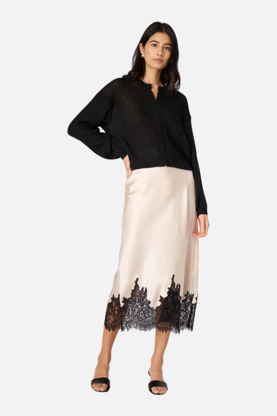 Cami NYC Vivienne Skirt in Oat – front view