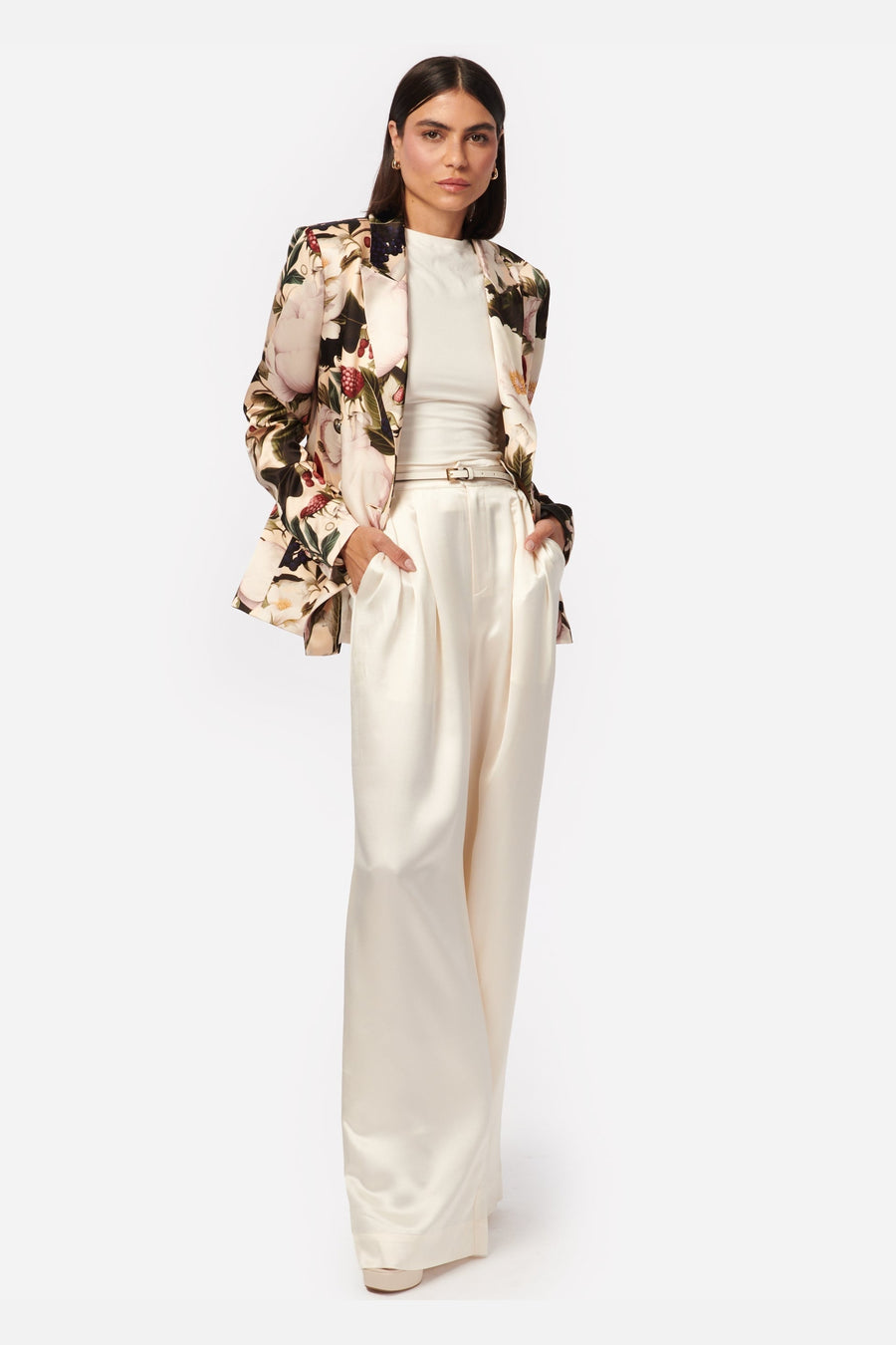 Camy NYC Zana Double Breasted Blazer in English Garden – back view