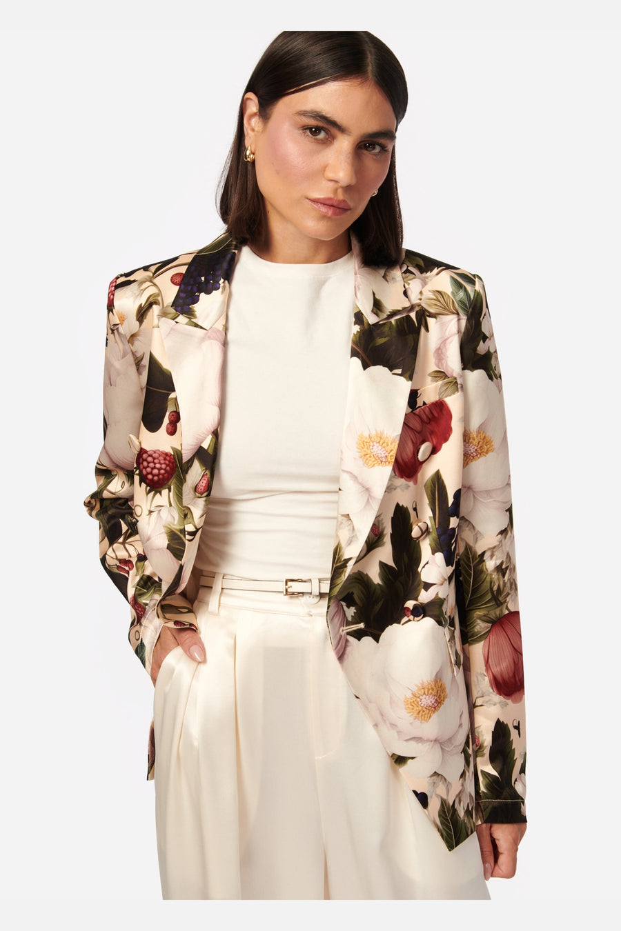 Camy NYC Zana Double Breasted Blazer in English Garden – side view