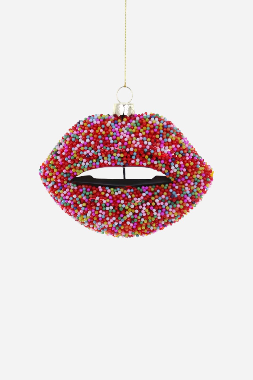 Candy Lips With Sprinkles Ornament – front view