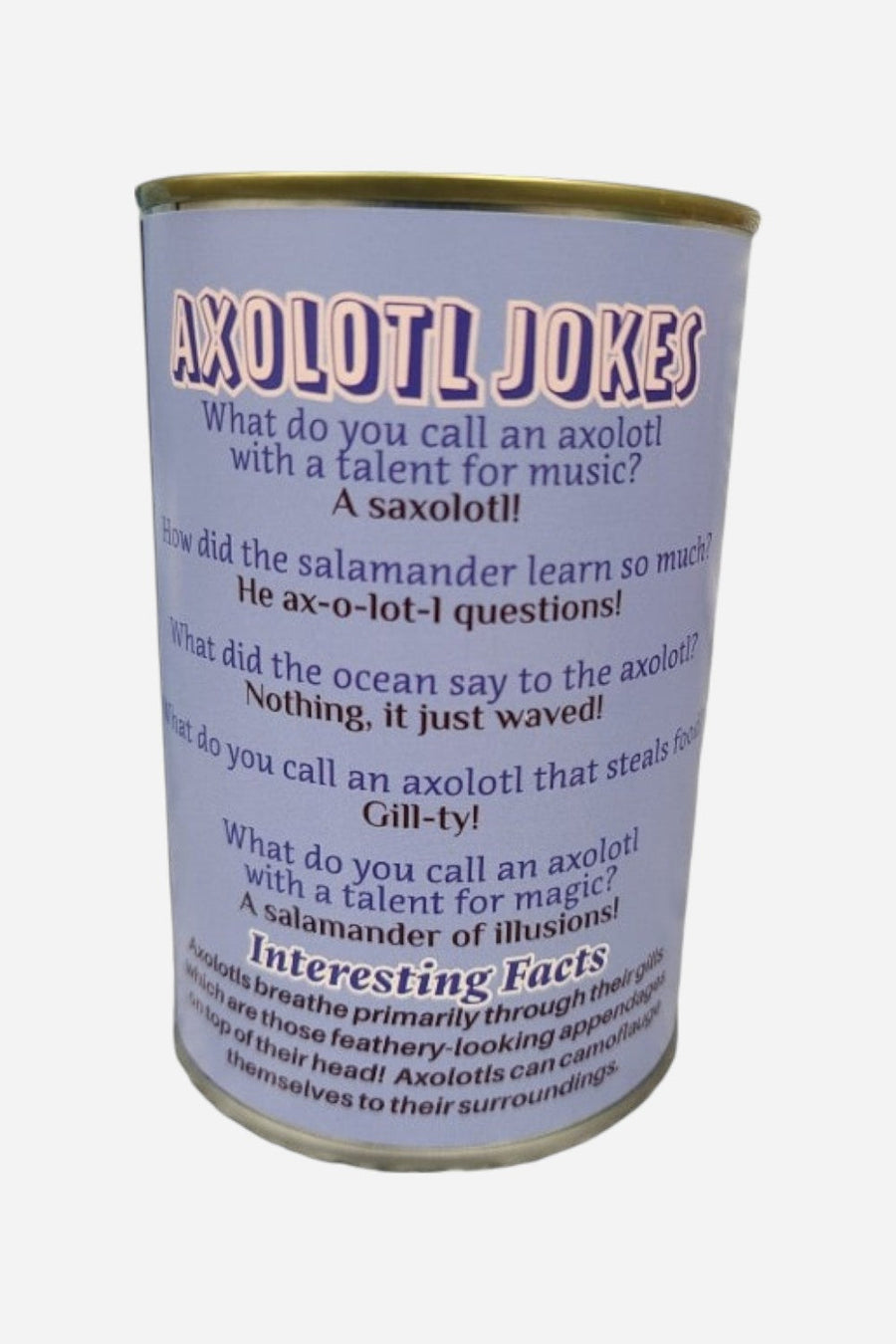 Canned Axolotl (Blue) – back view