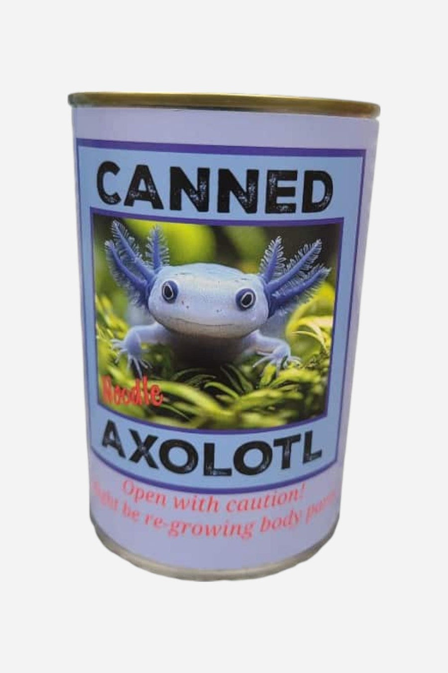 Canned Axolotl (Blue) – detail