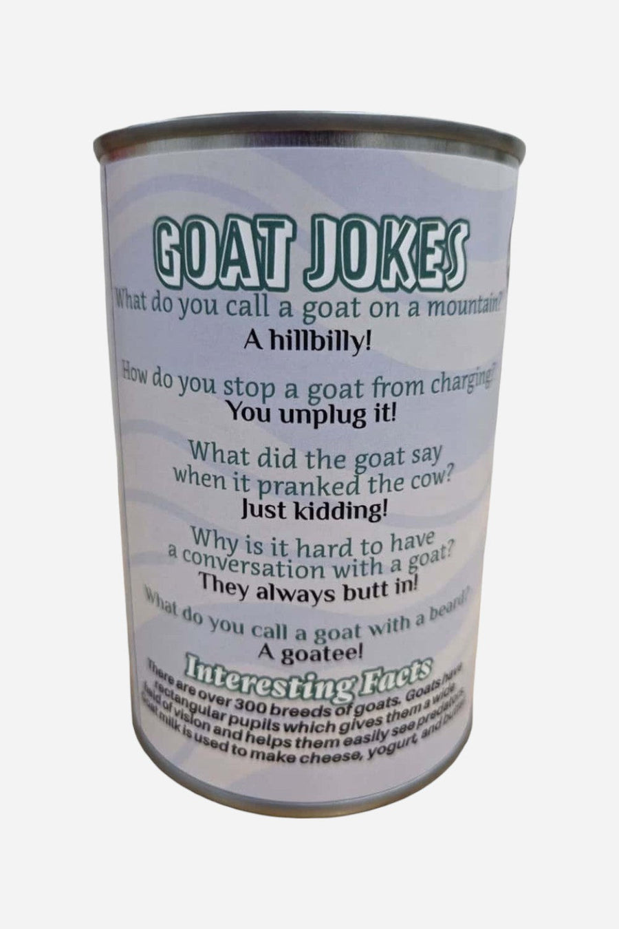 Canned Mountain Goat – back view