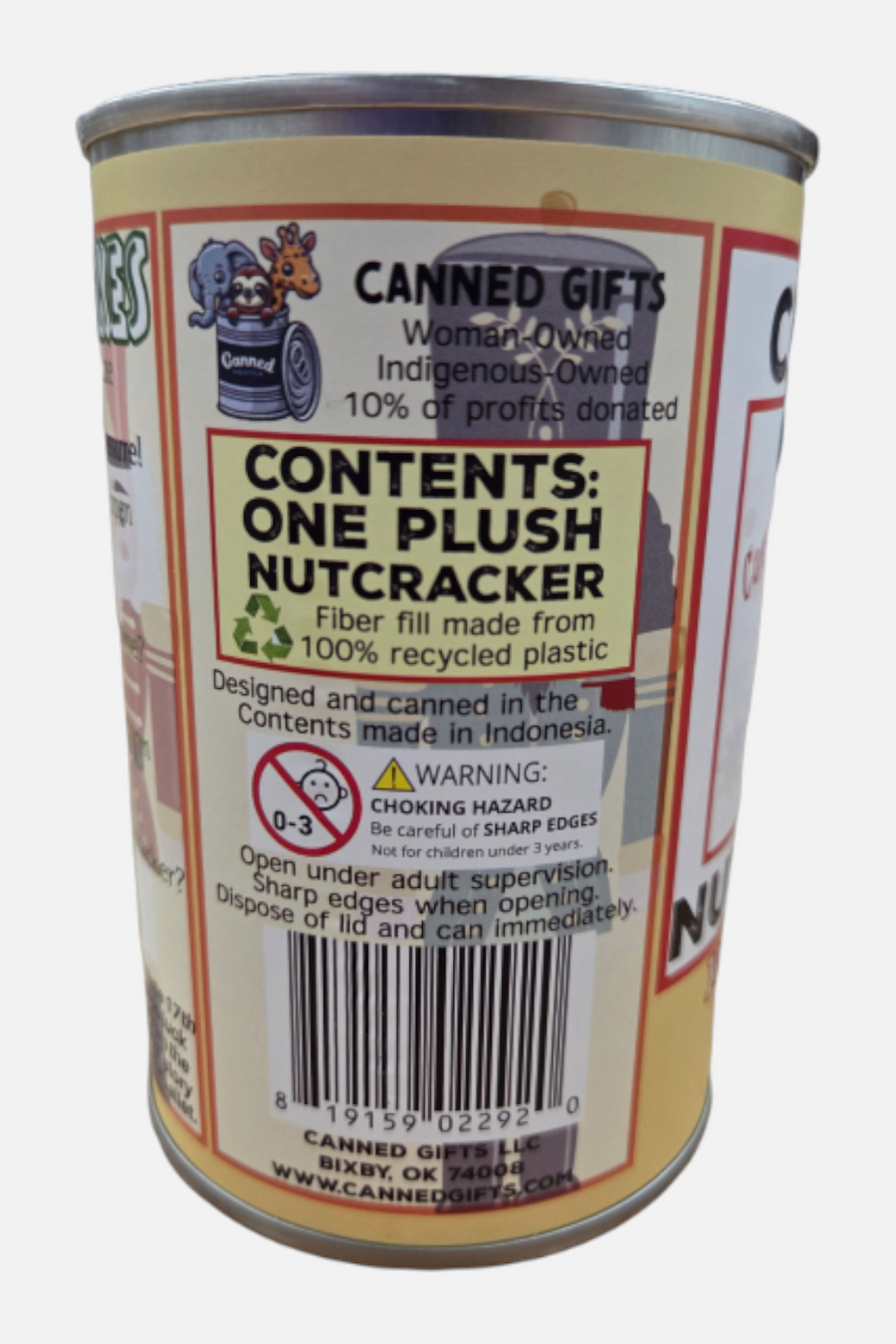 Canned Nutcracker Toy – side view
