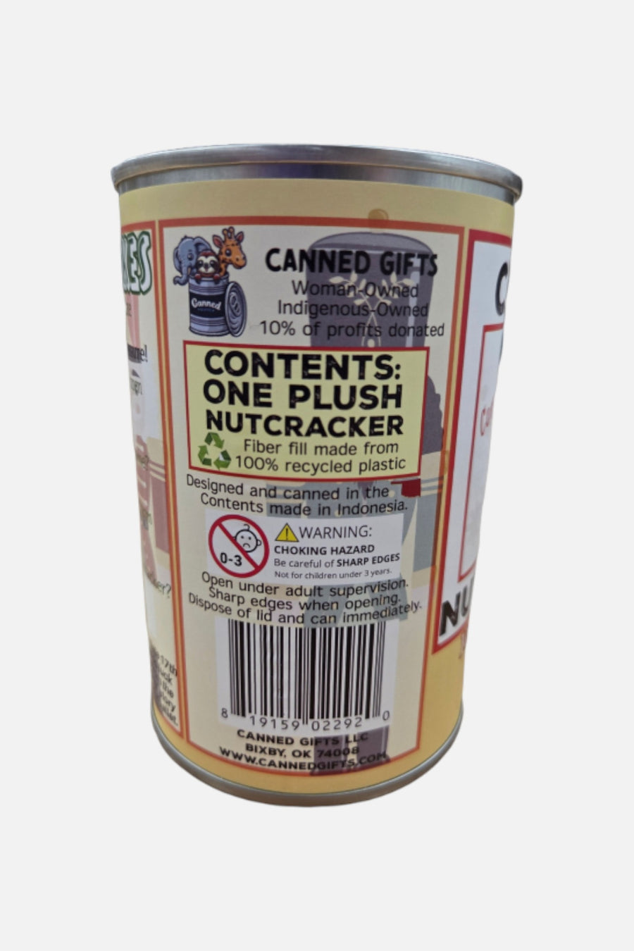 Canned Nutcracker Toy – back view