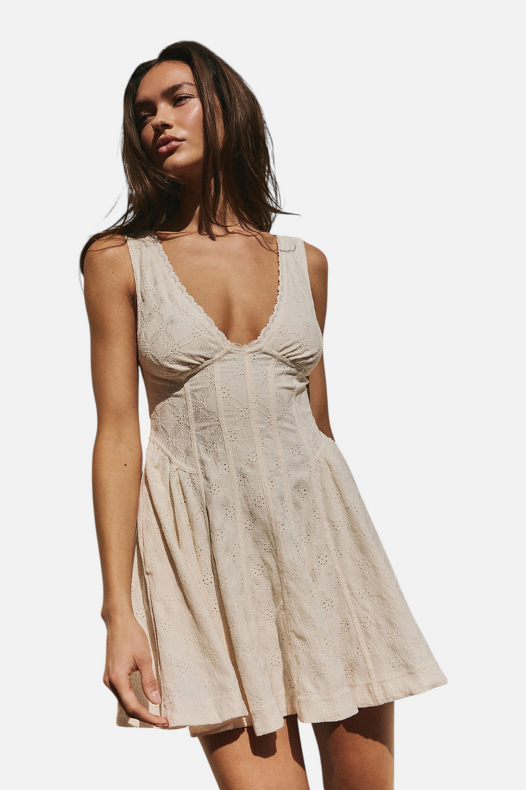 cottage hill mini dress champagne Free People Can’t Help It Mini Dress