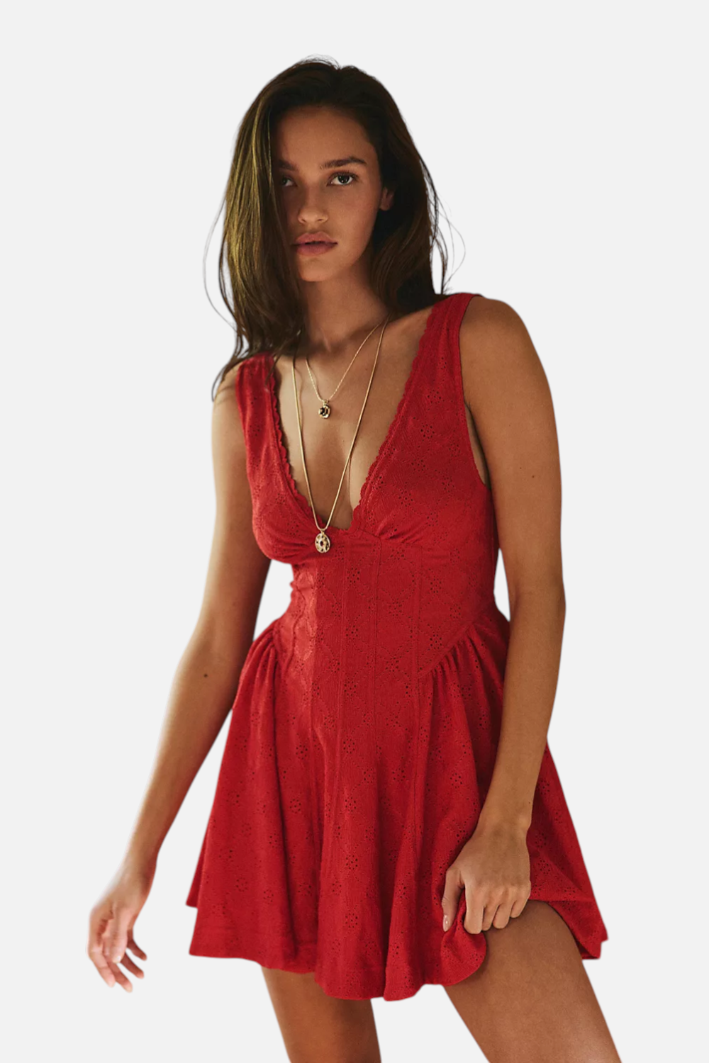 Free People Can't Help It Mini Dress in High Risk Red – CHROME