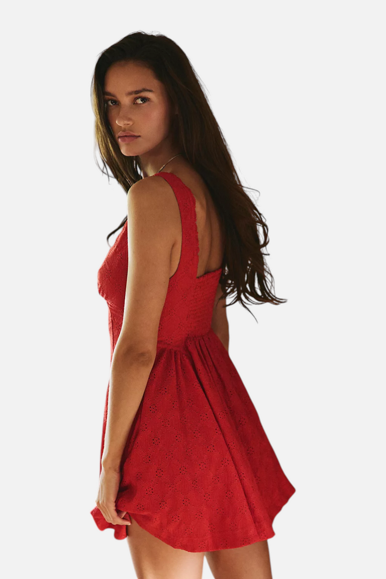 Free People Can't Help It Mini Dress in High Risk Red – CHROME