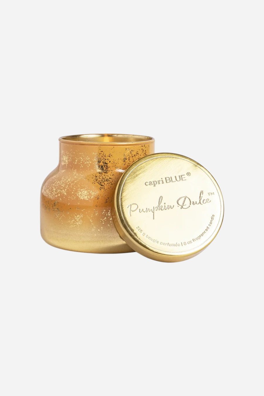 Capri Blue Pumpkin Dulce Glimmer Petite Candle – back view
