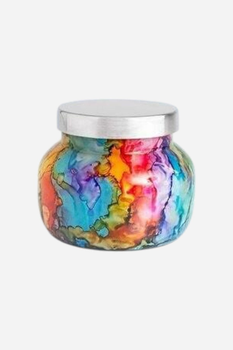 Capri Blue Volcano Rainbow Watercolor Petite Jar Candle – front view