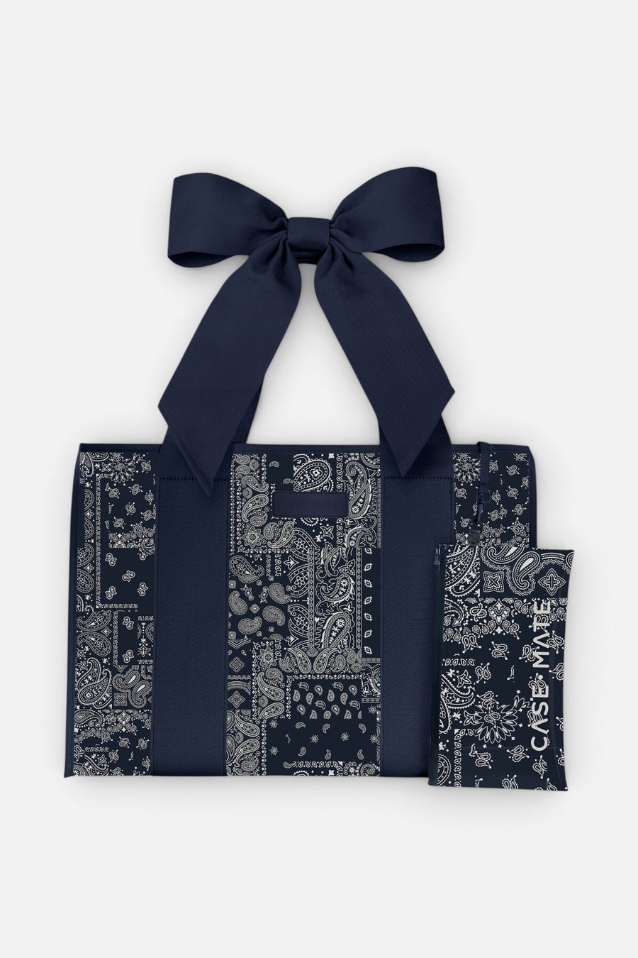 Case-Mate Jelly Tote Bag in Navy Bandana Bow – front view