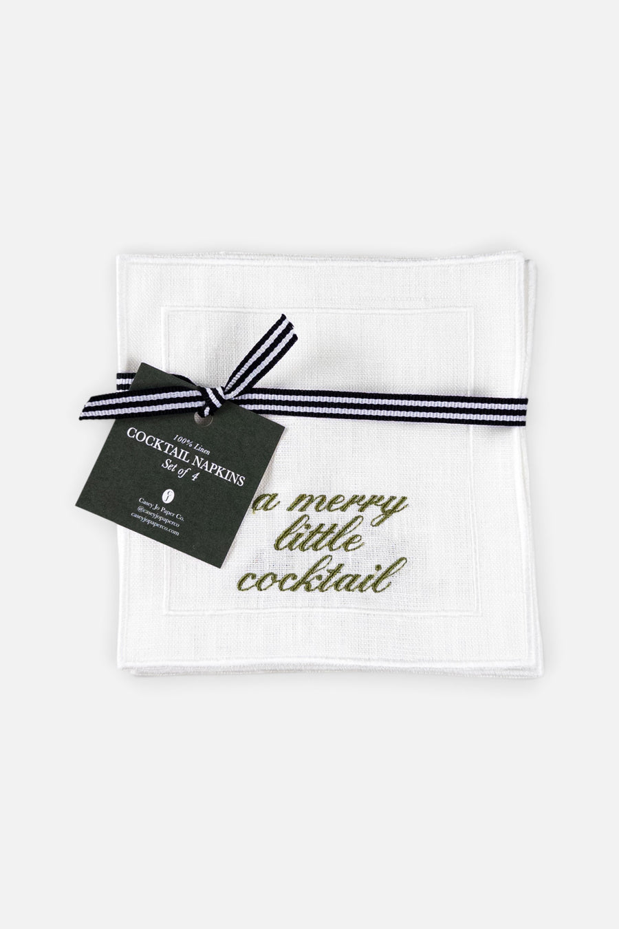 Casey JO Paper Co Christmas Sayings Cocktail Napkins Set of 4 – side view