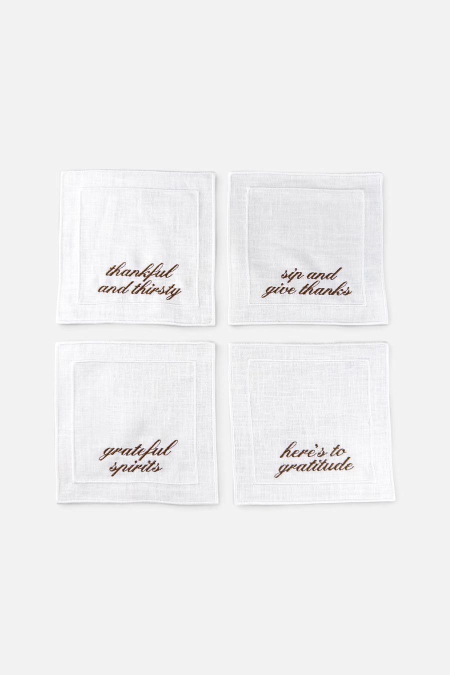 Casey JO Paper Co Thanksgiving Sayings Cocktail Napkins Set of 4 – front view