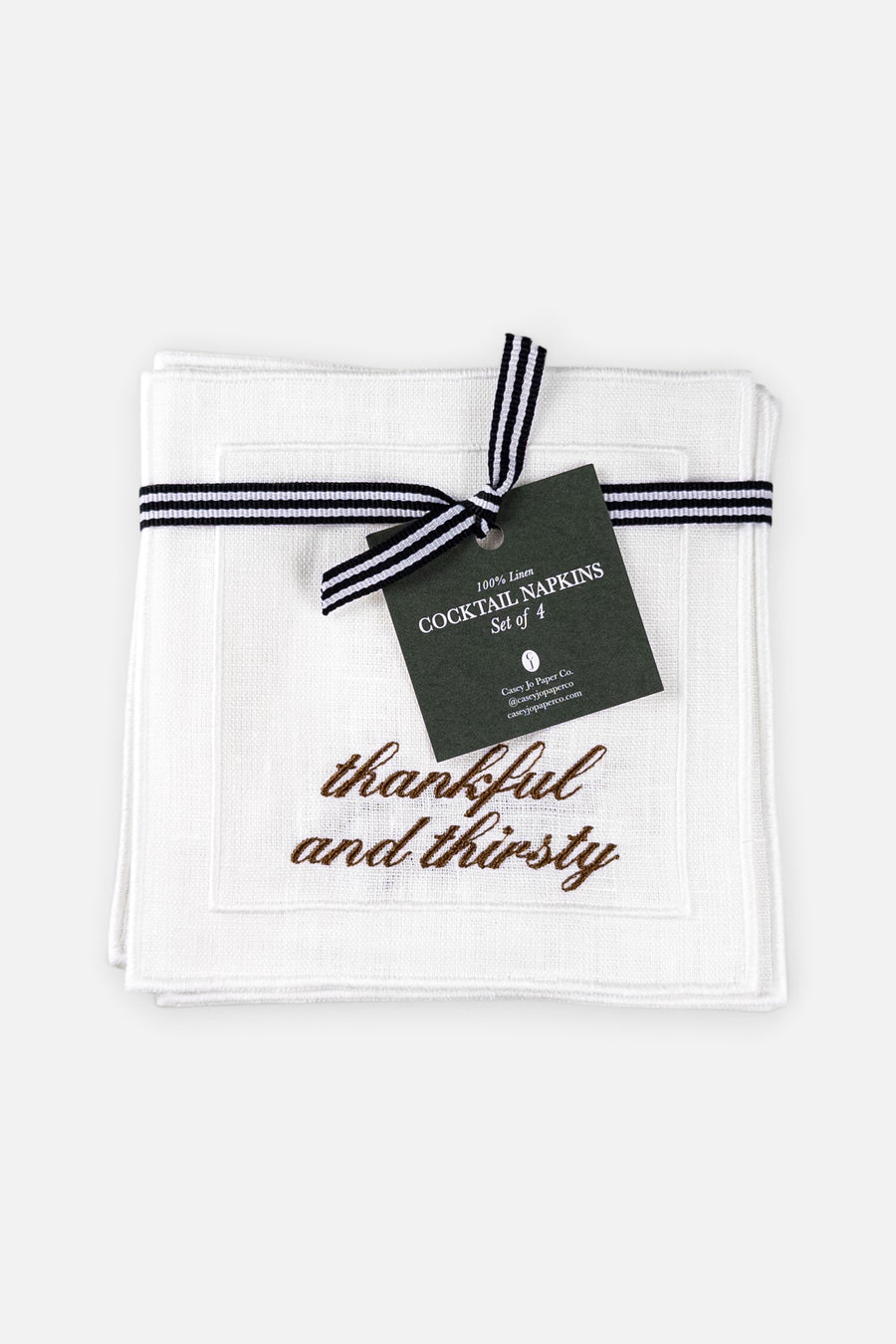 Casey JO Paper Co Thanksgiving Sayings Cocktail Napkins Set of 4 – side view