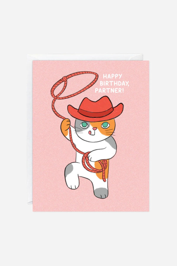 Cat Cowboy Birthday Card
