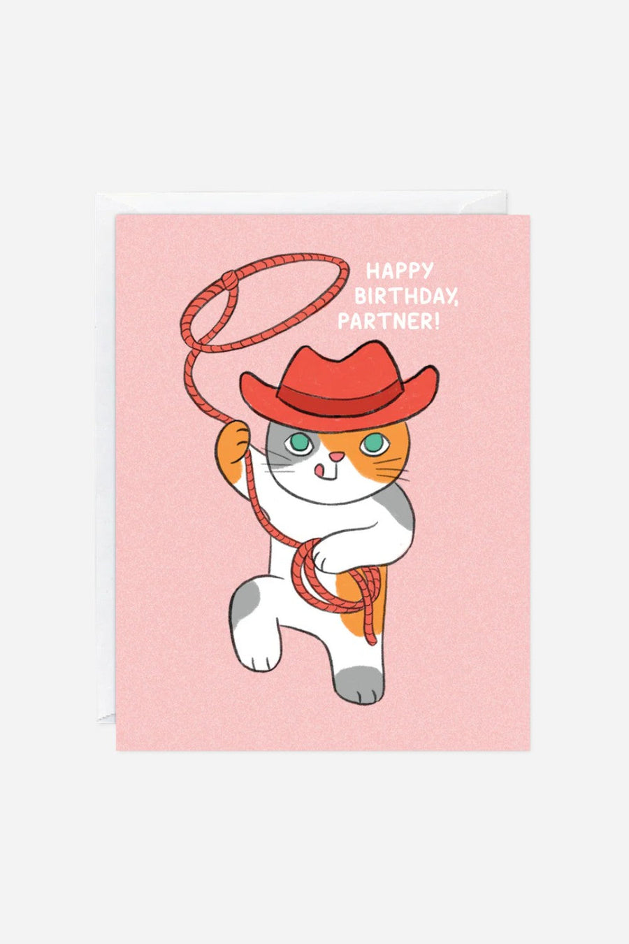 Cat Cowboy Birthday Card – front view