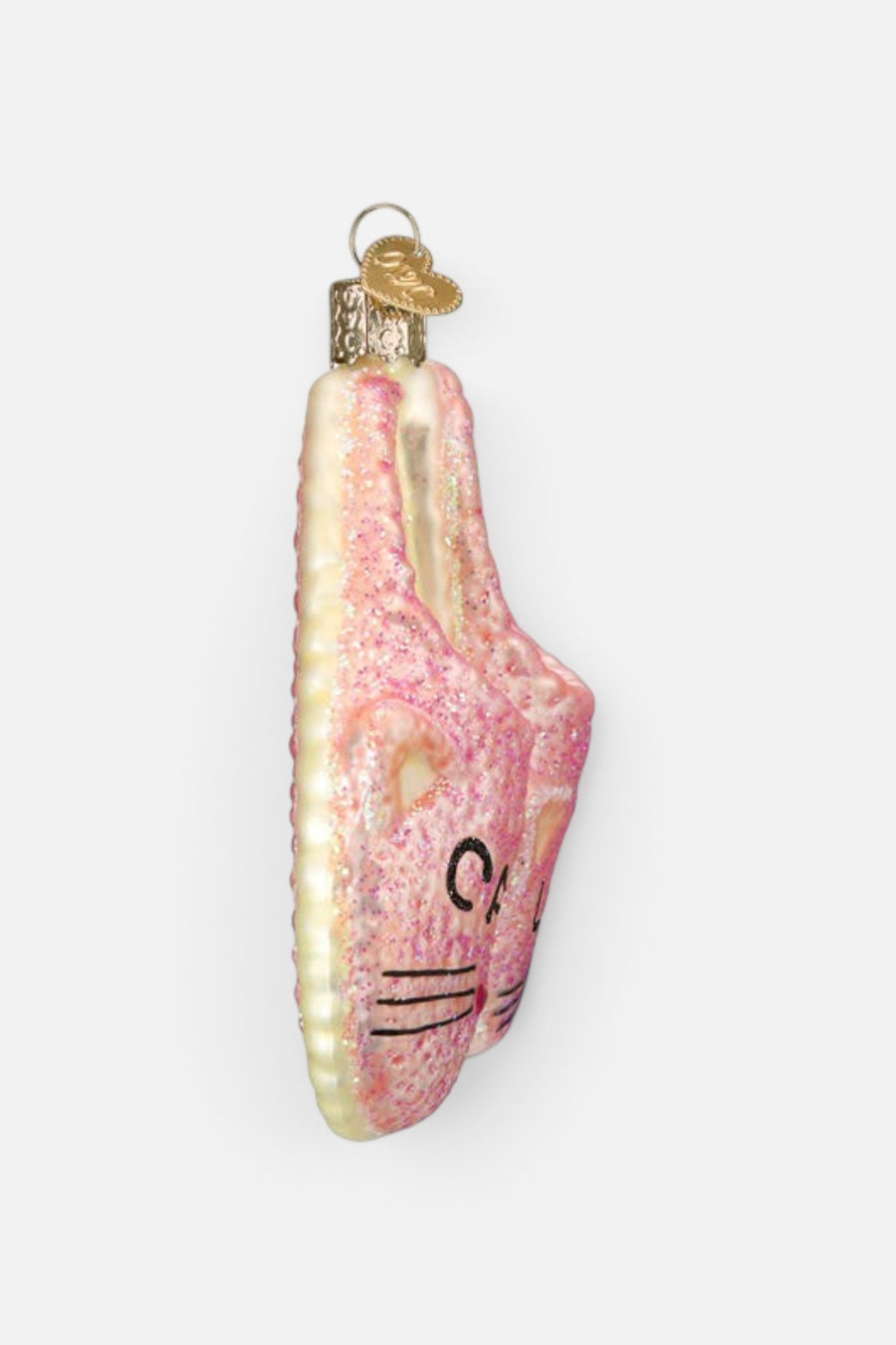 Cat Lady Slippers Ornament – side view