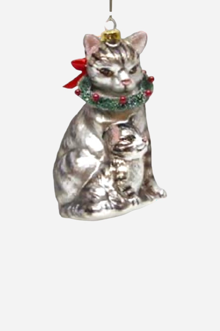 Cat with Kittens Ornament – front view
