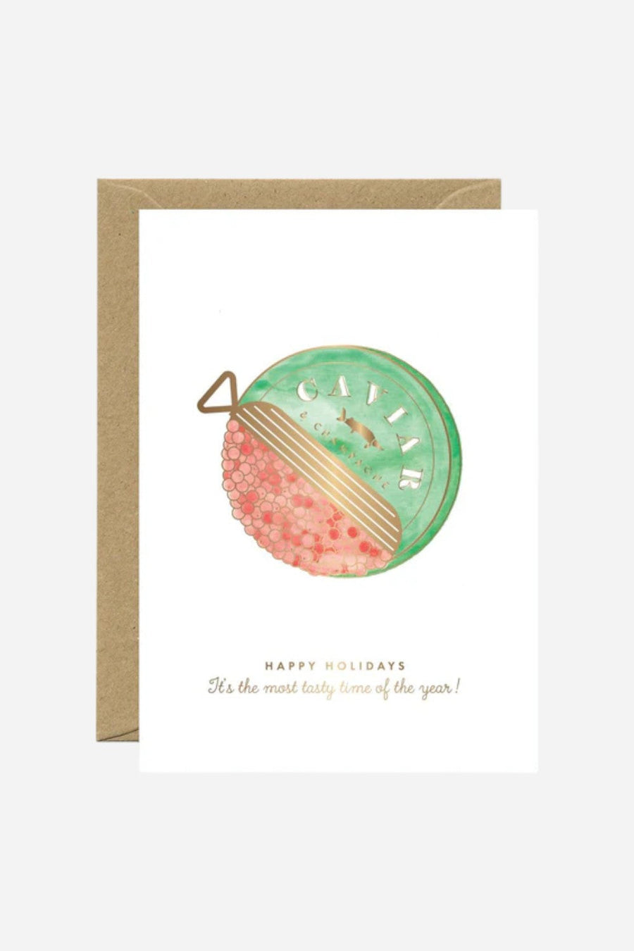 Caviar Christmas Holiday Greeting Card – front view