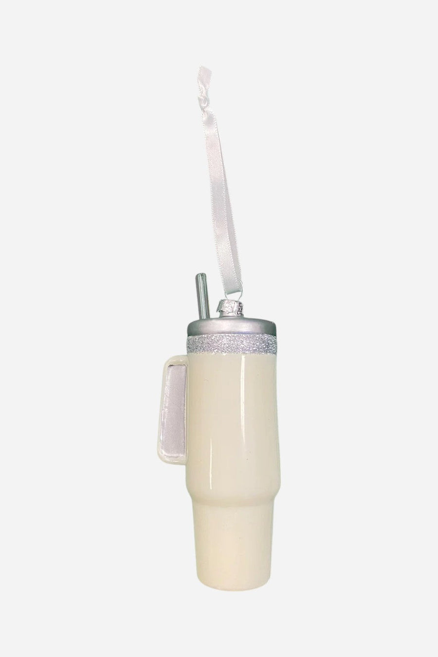 Ceramic Tumbler Ornament in Ivory – front view