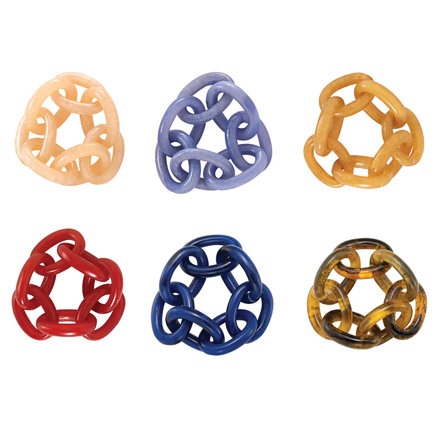 Chain Link Red Napkin Ring, Set of 4 – back view