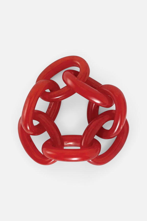 Chain Link Red Napkin Ring, Set of 4