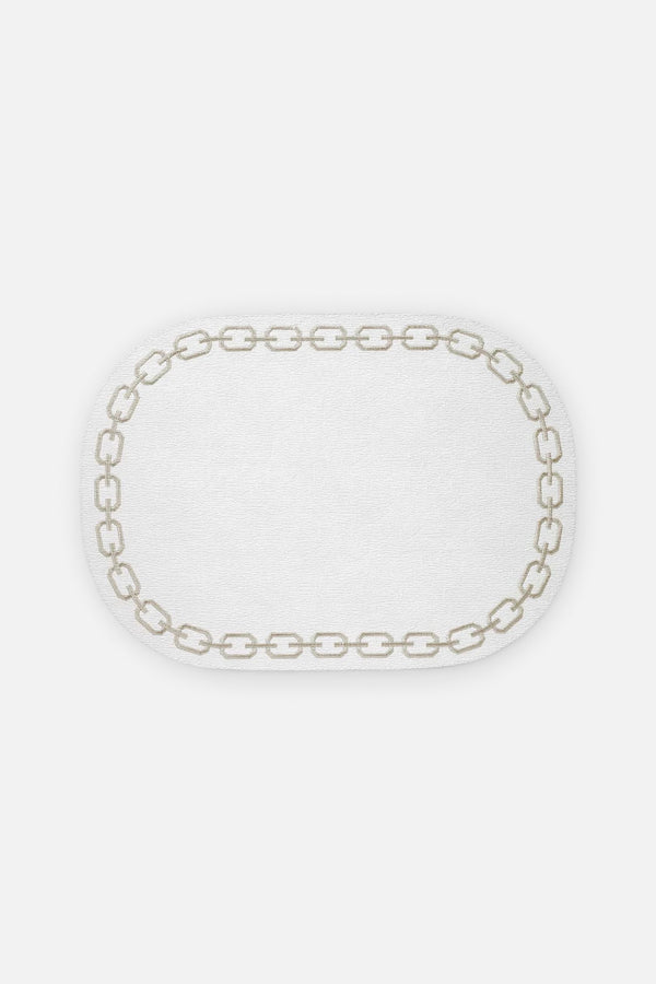 Chains White and Gold Oval Placemats, Set of 4