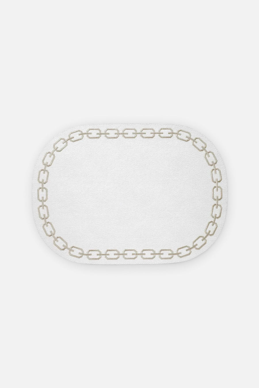 Chains White and Gold Oval Placemats, Set of 4 – front view