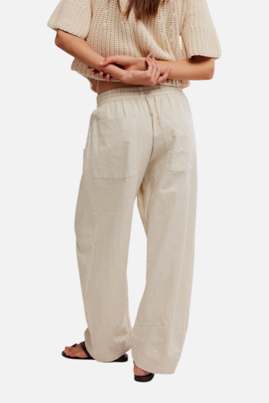 Free People Women's Chambers Laid Back Pull-On Pant in Summer Sand